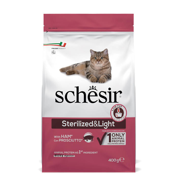 Schesir Dry Sterilized & Light ŠUNKA 400g