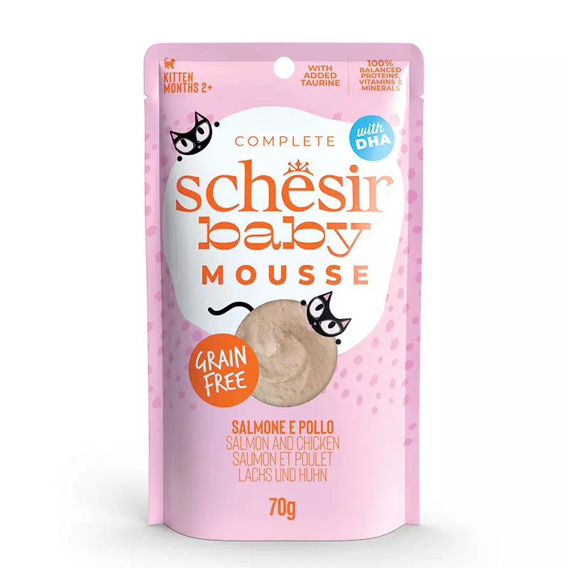 Schesir BABY Kitten Mousse LOSOS s PIŠČANCEM 70g